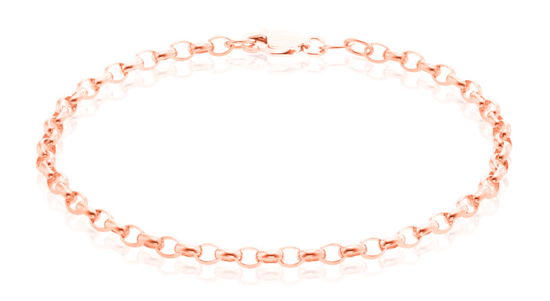 9ct Rose Gold 19cm Oval Belcher Bracelet