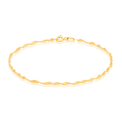 9ct Yellow Gold 19cm 30 Gauge Singapore Bracelet