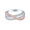 9ct White & Rose Gold Round Cut 0.30 Carat tw Pink & White Diamond Ring