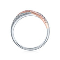 9ct White & Rose Gold Round Cut 0.30 Carat tw Pink & White Diamond Ring