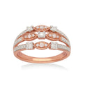 Heirloom 18ct White and Rose Gold Round Cut 0.36 Carat tw Pink Diamond Ring