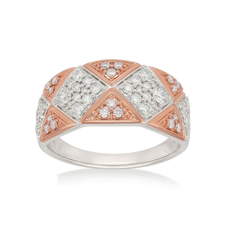 Heirloom 18ct White and Rose Gold Round Cut 0.65 Carat tw Pink Diamond Ring