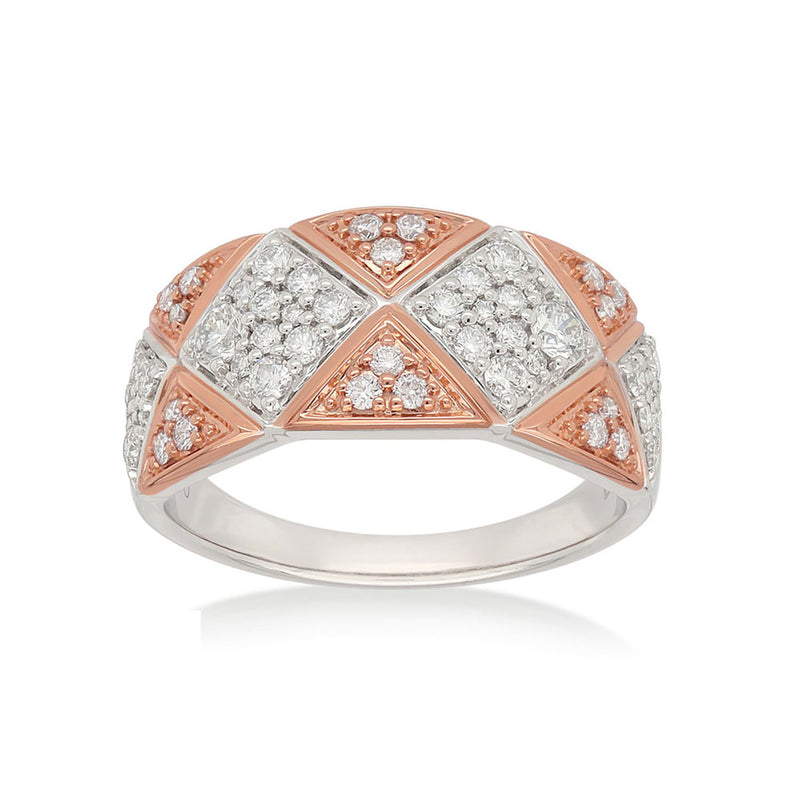 Heirloom 18ct White and Rose Gold Round Cut 0.65 Carat tw Pink Diamond Ring