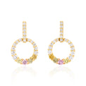 18ct Yellow & Rose Round Cut 0.40 ctw White, Fancy Yellow, Fancy Fancy Green, Fancy Orange, and Argyle Authenticated Pink Diamond Earrings