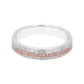 18ct White & Rose Gold Round Cut 0.24 ctw White & Argyle Authenticated Pink Diamond Ring