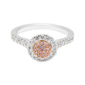 18ct White & Rose Gold Round Cut 0.73 ctw White & Argyle Authenticated Pink Diamond Ring