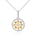 18ct White & Yellow Gold Round Cut 0.43 ctw White, Fancy Green, Fancy Orange, Argyle Authenticate Blue & Argyle Authenticate Pink Diamond Necklace