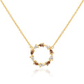 9ct Yellow Gold Pear Cut 0.35 ctw Champagne & White Diamond Necklace