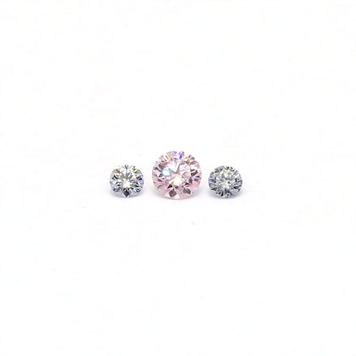 Pack of 3 Round Cut 0.09 Carat tw Argyle Authenticated Pink & Blue Violet Diamonds