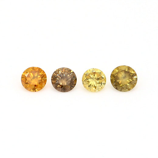 Round Cut 0.34 Carat tw Champagne, Fancy Green, Fancy Orange, & Fancy Yellow, Diamonds