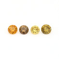 Round Cut 0.34 Carat tw Champagne, Fancy Green, Fancy Orange, & Fancy Yellow, Diamonds