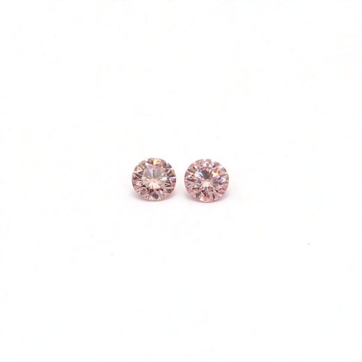 Pack of 2 Round Cut 0.06 Carat tw Argyle Authenticated Pink Diamonds