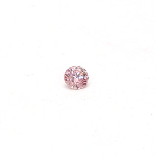 Round Cut 0.07 Carat tw Argyle Authenticated Pink Rose Diamond