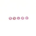 Pack of 5 Round Cut 0.075 Carat tw Certified Argyle Purplish Pink Diamond