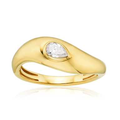 9ct Yellow Gold Pear Cut 0.25 ctw Diamond Ring