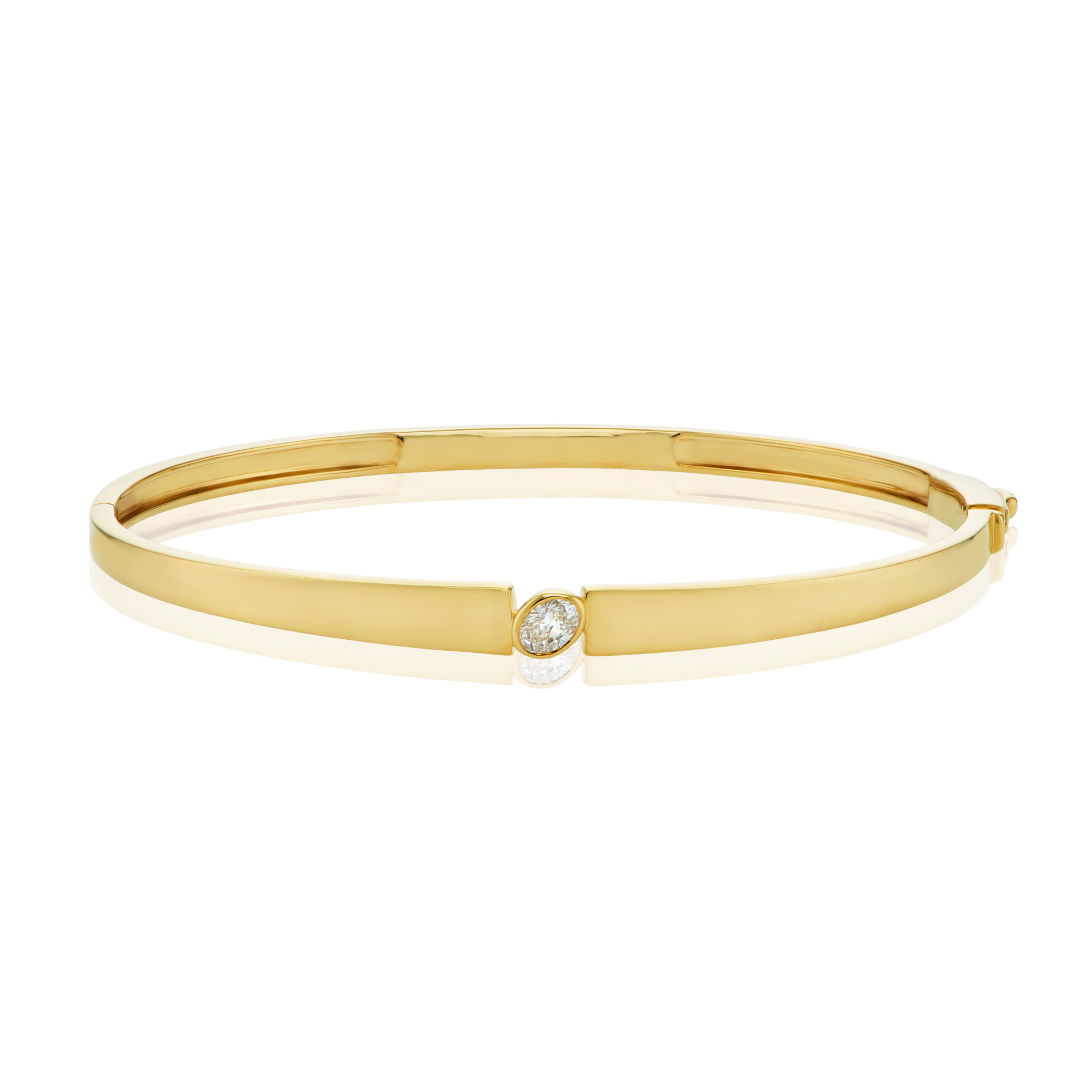 9ct Yellow Gold Oval Cut 0.20 ctw Diamond Bangle
