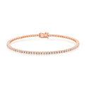9ct Rose Gold Round Cut 2.00 ctw Diamond Tennis Bracelet