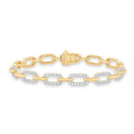9ct Yellow Gold Brilliant Round Cut 2.00ctw Diamond Bracelet