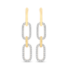 9ct Yellow Gold Brilliant Round Cut 0.75ctw Diamond Drop Earrings