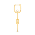 9ct Yellow Gold Brilliant Round Cut 0.75ctw Diamond Drop Earrings