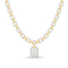 18ct Yellow Gold Emerald & Brilliant Round Cut 5.50ctw Lab Grown Certified Diamond Necklace