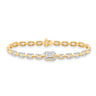 18ct Yellow Gold Emerald & Brilliant Round Cut 2.70ctw Lab Grown Certified Diamond Bracelet