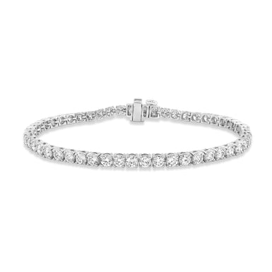 9ct White Gold Round Cut 6.00 ctw Lab Grown Diamond Tennis Bracelet