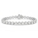 9ct White Gold Round Cut 15.00 ctw Lab Grown Diamond Tennis Bracelet