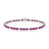 9ct White Gold Oval & Round Cut Ruby & Diamond Bracelet