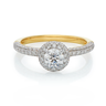 Halo 18ct Yellow Gold Round Cut 1.00 ctw GIA Certified Diamond Ring