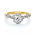 Halo 18ct Yellow Gold Round Cut 1.00 ctw GIA Certified Diamond Ring