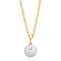 Halo 18ct Yellow Gold Round Cut 0.50 ctw Certified Diamond Pendant
