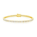 9ct Yellow Gold Round Cut 6.00 ctw Lab Grown Diamond Tennis Bracelet