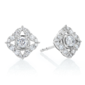9ct White Gold Round Cut 0.50 ctw Diamond Stud Earrings