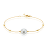 Perla by Autore 18ct Yellow Gold Oval 9mm Pearl & 0.06 ctw Round Cut Diamond Bracelet