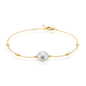 Perla by Autore 18ct Yellow Gold Oval 9mm Pearl & 0.06 ctw Round Cut Diamond Bracelet