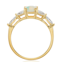 9ct Yellow Gold Oval & Marquise Cut Opal & Diamond Ring