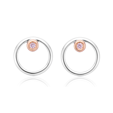 9ct White Gold Round Cut Pink Diamond Earrings