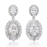 9ct White Gold Oval & Round Cut 3.00 ctw Certified Lab Grown Diamond Earrings