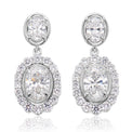 9ct White Gold Oval & Round Cut 3.00 ctw Certified Lab Grown Diamond Earrings
