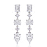 9ct White Gold Oval, Pear, & Emerald Cut 3.00 ctw Certified Lab Grown Diamond Earrings