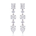 9ct White Gold Oval, Pear, & Emerald Cut 3.00 ctw Certified Lab Grown Diamond Earrings