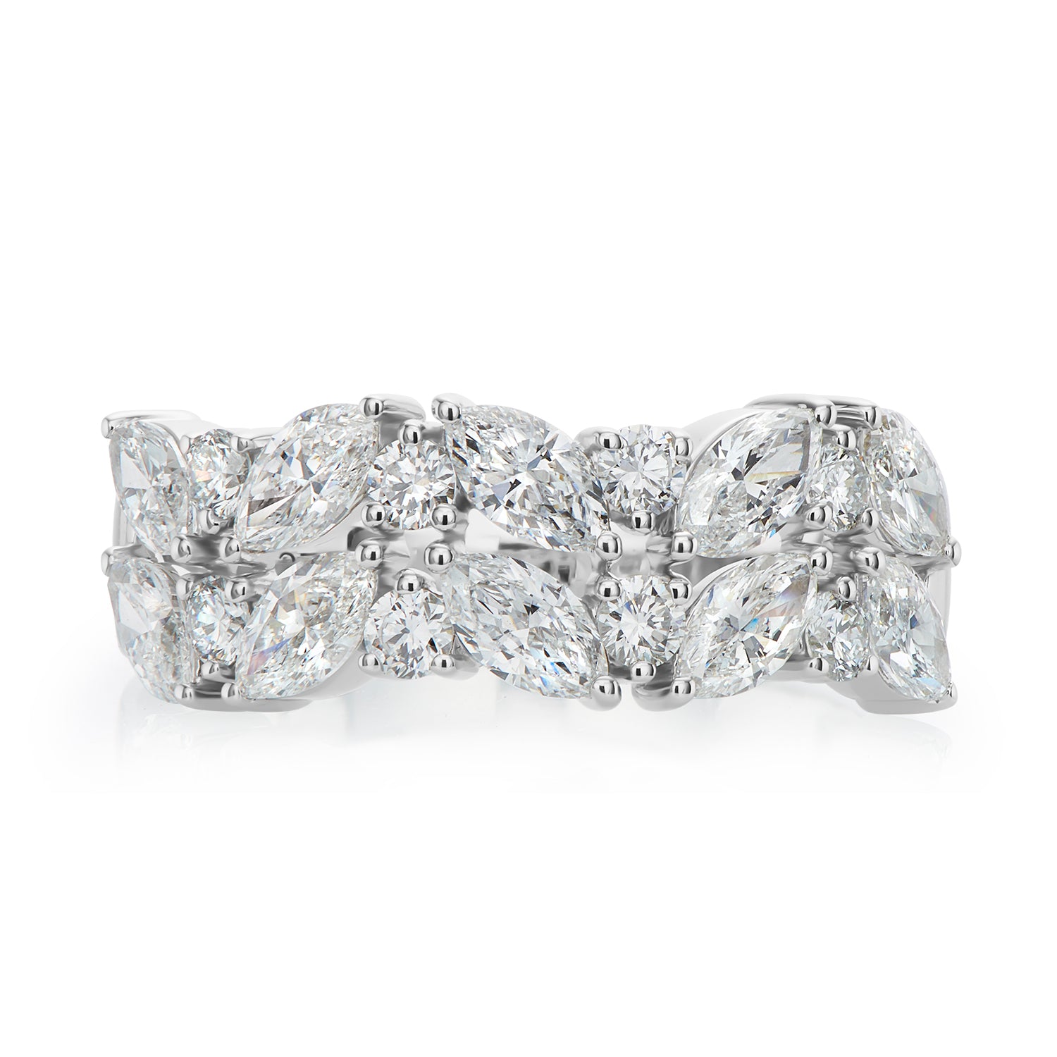 9ct White Gold Marquie & Round Cut 1.90 ctw Lab Grown Diamond Ring