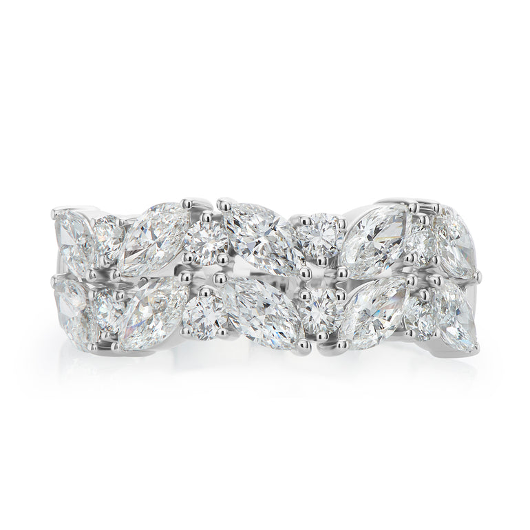 9ct White Gold Marquie & Round Cut 1.90 ctw Lab Grown Diamond Ring
