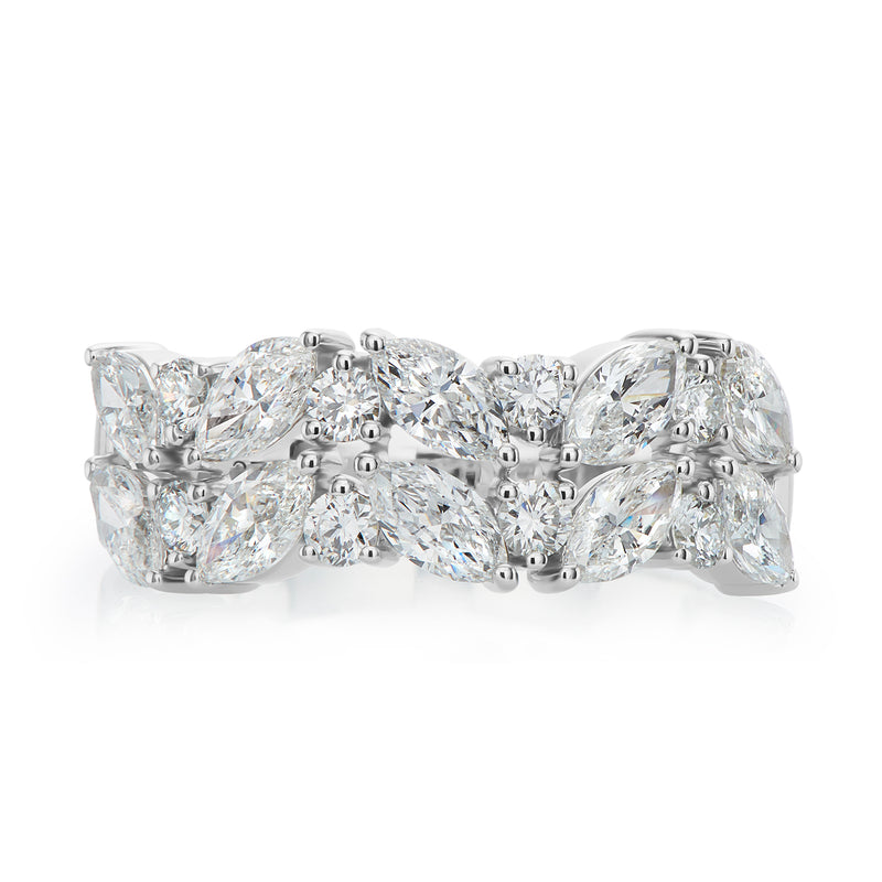 9ct White Gold Marquie & Round Cut 1.90 ctw Lab Grown Diamond Ring