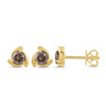 9ct Yellow Gold Round Cut 0.50 ctw Australian Champagne & White Diamond Earrings