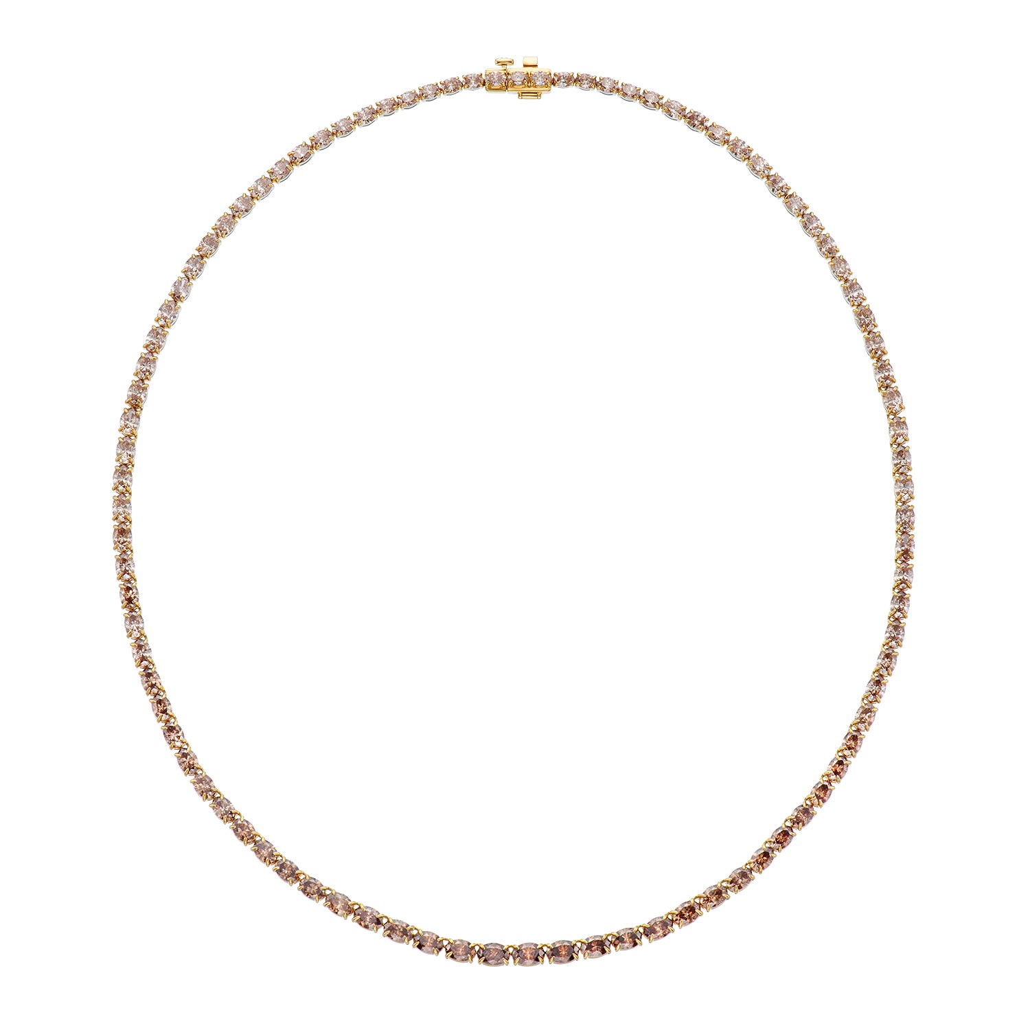 Kaléidoscope 18ct Yellow Gold Oval Cut 20.00 ctw Australian Champagne & White Diamond Pendant