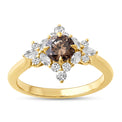 18ct Yellow Gold Round & Marquise Cut 1.00 ctw Australian Champagne & White Diamond Ring