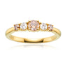 18ct Yellow Gold Round Cut 0.50 ctw Australian Champagne & White Diamond Ring