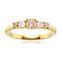 Kaléidoscope 18ct Yellow Gold Round Cut 1.00 ctw Australian Champagne & White Diamond Rings